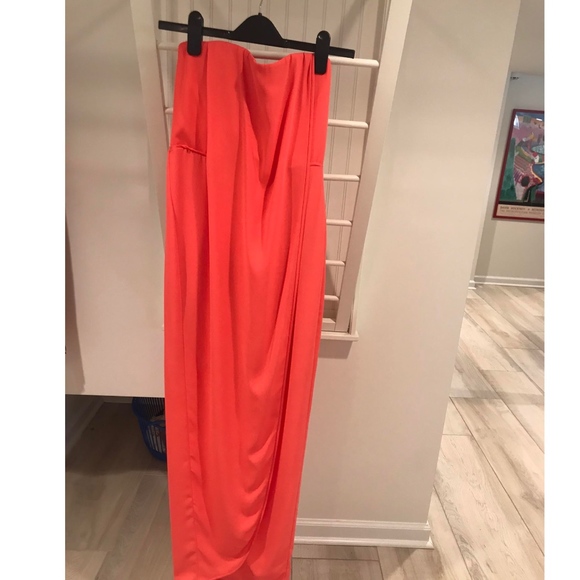 Coral Strapless Prom Dress BCBG - Picture 6 of 8
